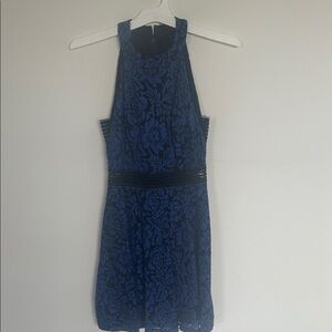 Elegant Blue Floral Dress